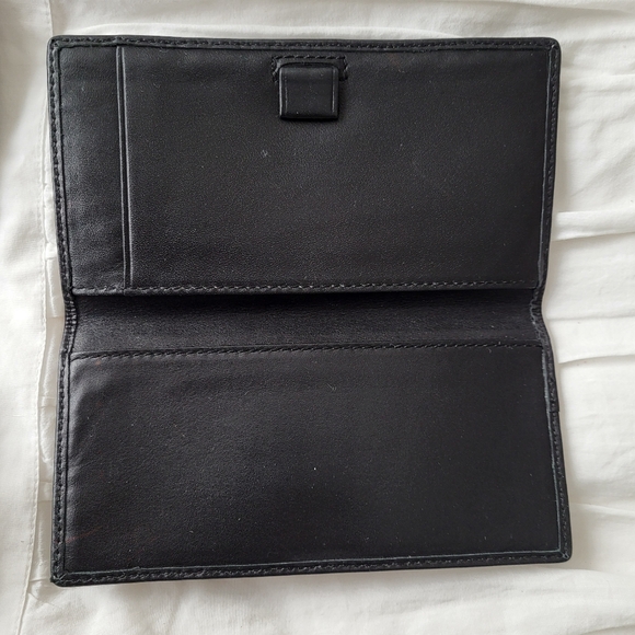 Coach Signature Canvas Trifold Turnlock Wallet With Matching Checkbook Cover - Picture 8 of 11